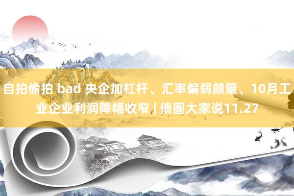 自拍偷拍 bad 央企加杠杆、汇率偏弱颠簸、10月工业企业利润降幅收窄 | 债圈大家说11.27