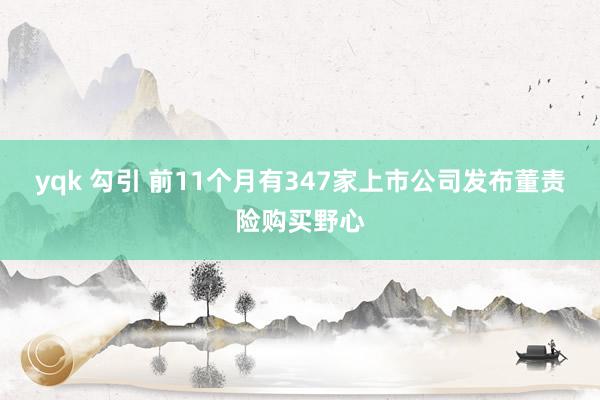 yqk 勾引 前11个月有347家上市公司发布董责险购买野心