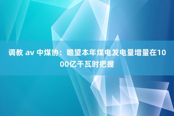 调教 av 中煤协：瞻望本年煤电发电量增量在1000亿千瓦时把握